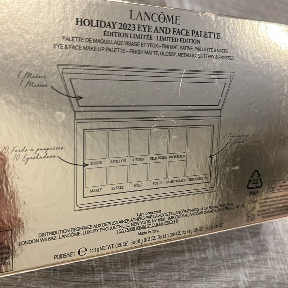 Lancome Eye and Face Palette- 10 eye shows and 1 blush NWT - Picture 7 of 7